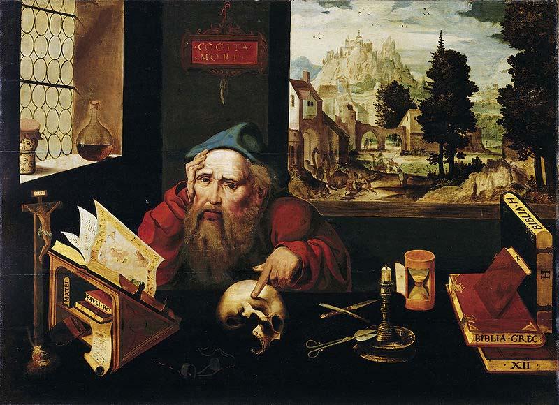 Joos van cleve Der heilige Hieronymus im Gehaus oil painting image